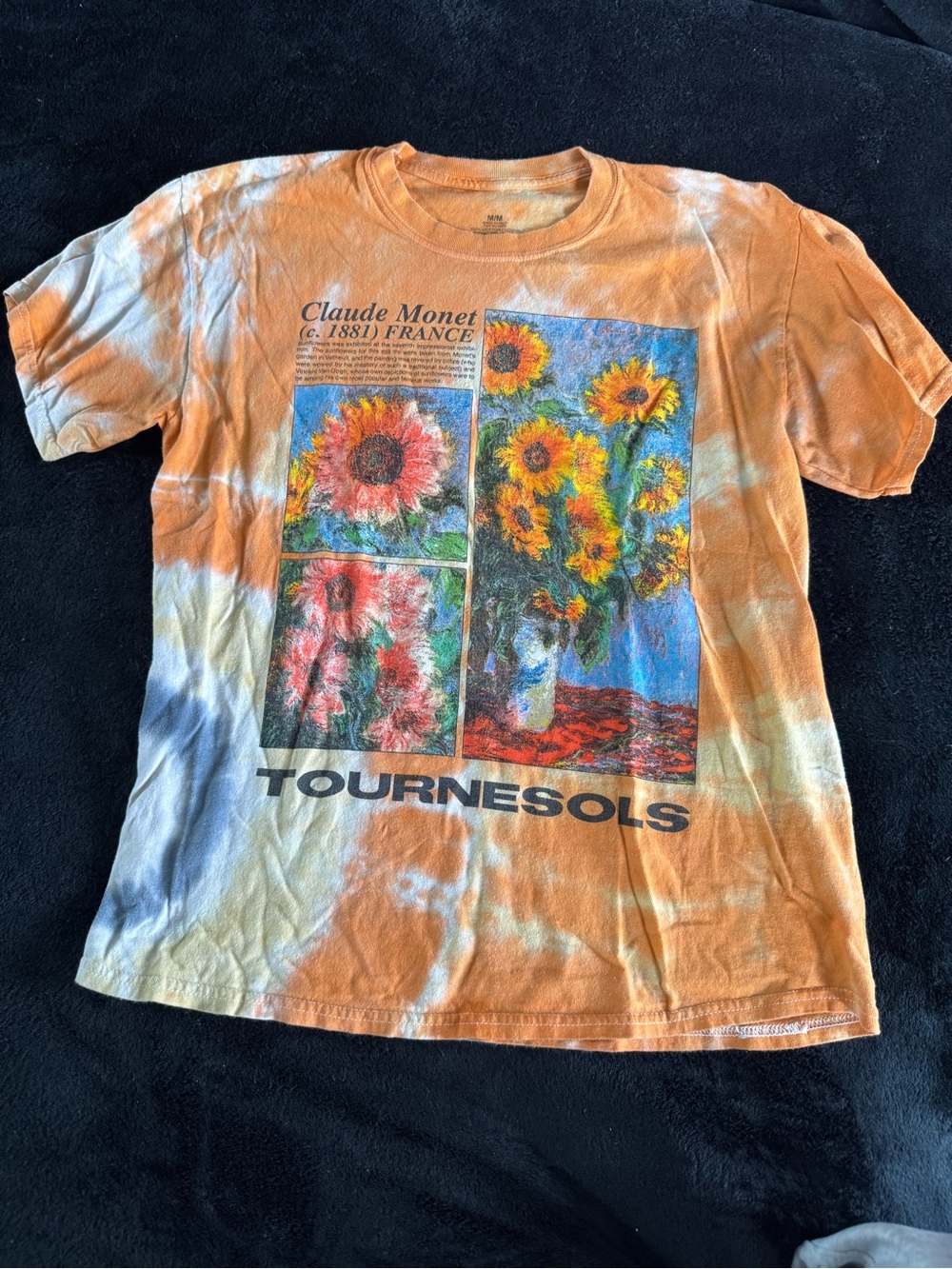 Source Unknown Orange Tie-Dye Sunflower Graphic Tee